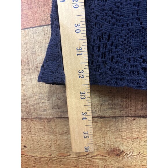 American Eagle Outfitters Womens Navy Blue Lace Bell Sleeve Dress M/M - Picture 2 of 5